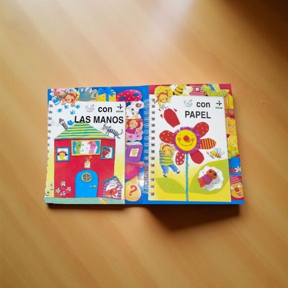 2 Vintage Spanish Editions Con las manos & Con papal Activity Hardcover Books - Picture 1 of 8